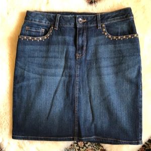 Sonoma studded denim mini skirt size L